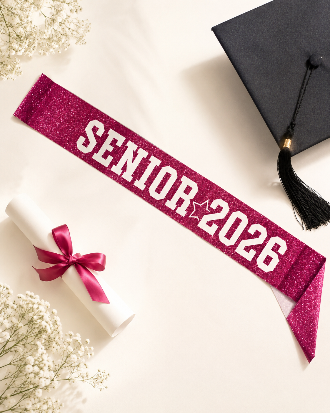 Senior 2026 Glitter Graduation Sash