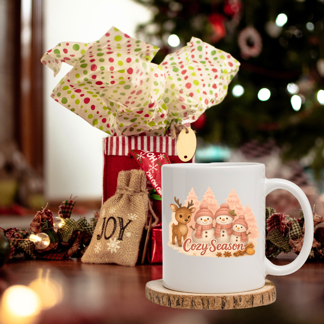 Cozy Season Pink Christmas Mug