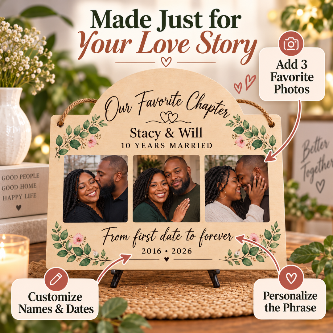 Personalized Anniversary Photo Plaque | Custom Couple Gift