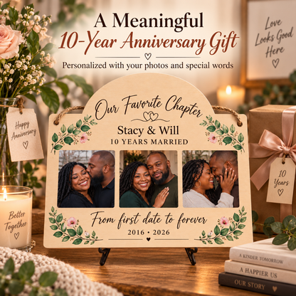 Personalized Anniversary Photo Plaque | Custom Couple Gift