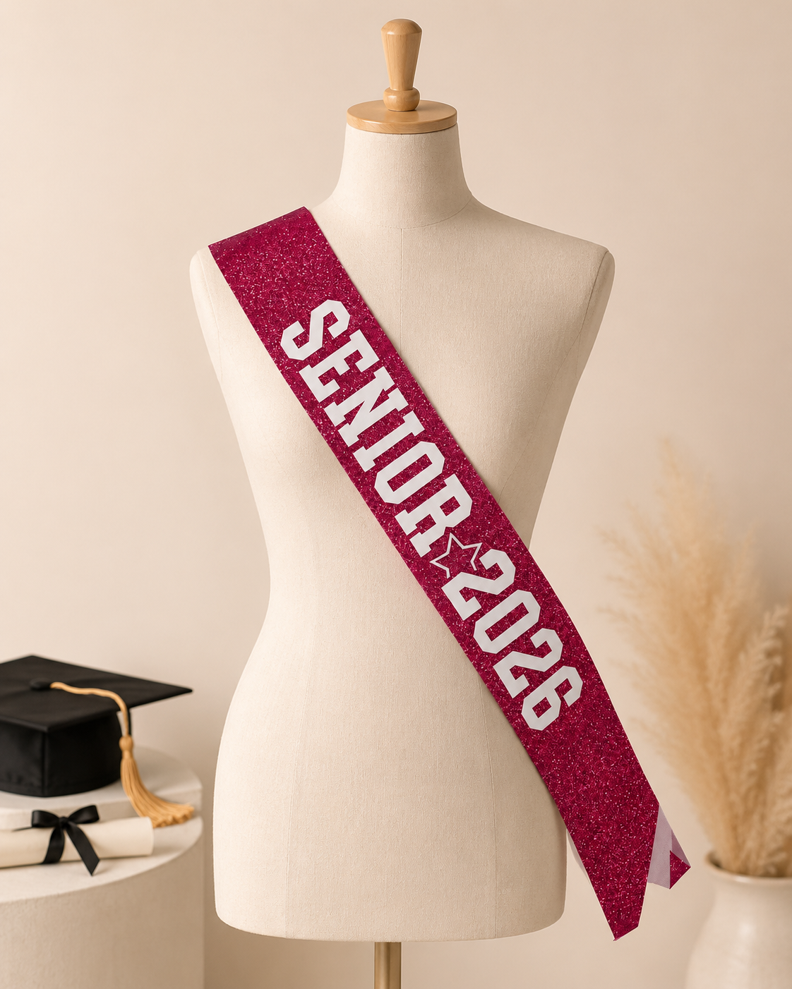 Senior 2026 Glitter Graduation Sash