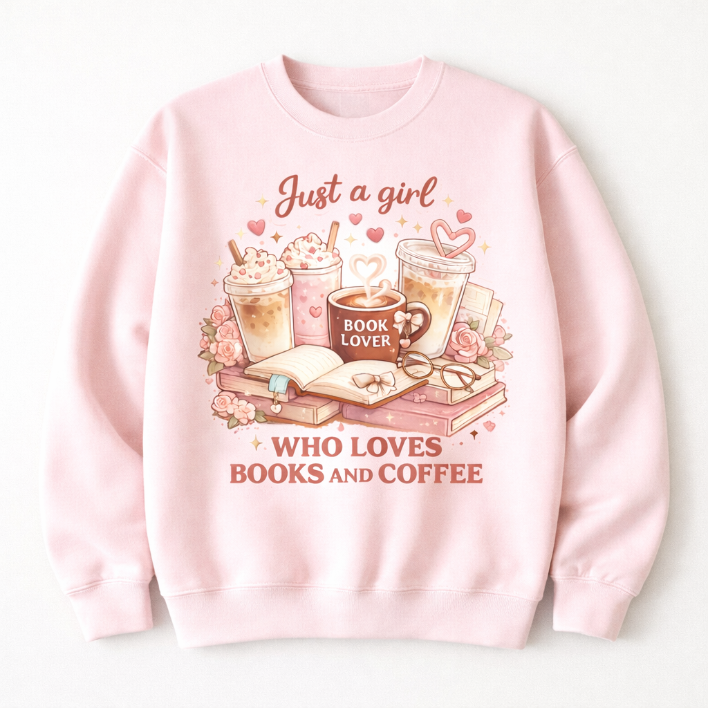 Girl Who Loves Books Sweatshirt | Cozy Reader Gift