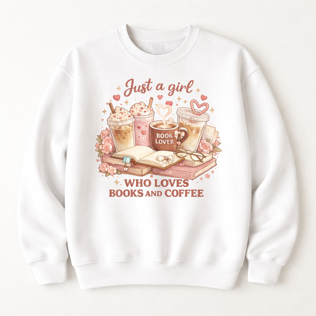 Girl Who Loves Books Sweatshirt | Cozy Reader Gift