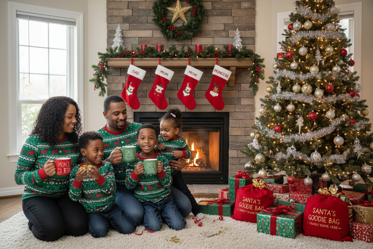 Can you make the family african american and add a son.